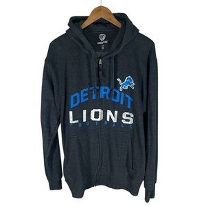 B22 Hands High Detroit Lions Full Zip Hoodie XL Gray NFL Football Sweatshirt